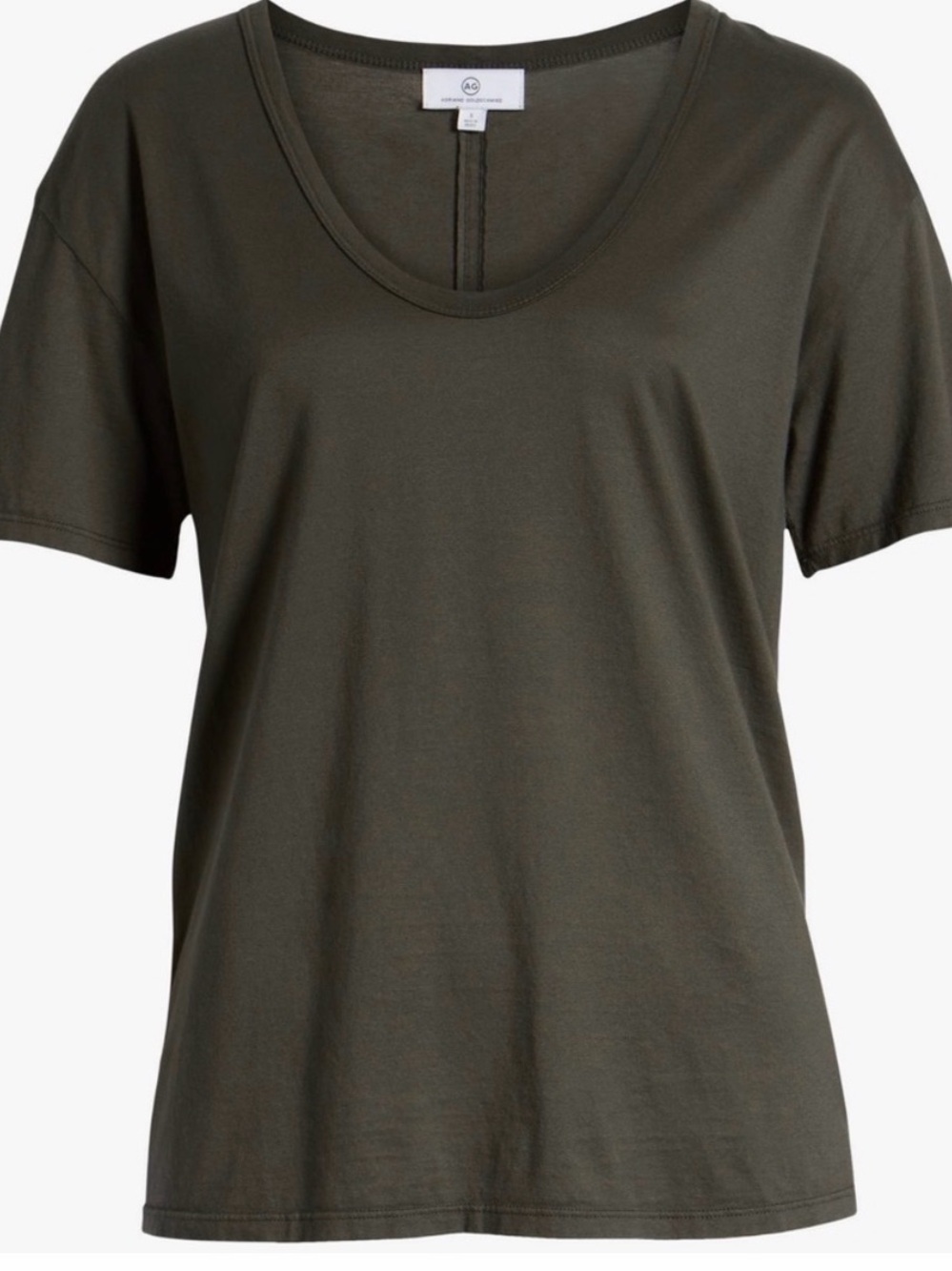 AG Adriano Goldschmied Aspen relaxed u-neck ink gray Short Sleeve Tee
